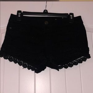 Black jean shorts